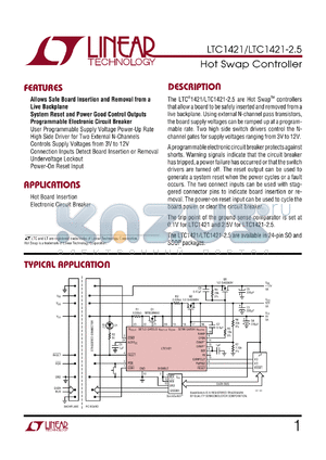 LTC1421-2.5 datasheet - Hot Swap Controller