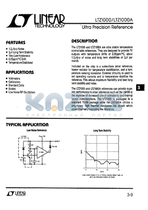 1000A datasheet - Ultra Precision Reference