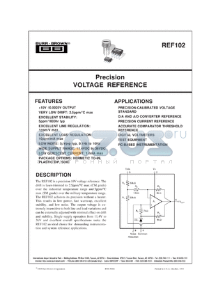REF102BM datasheet - Precision Voltage Reference