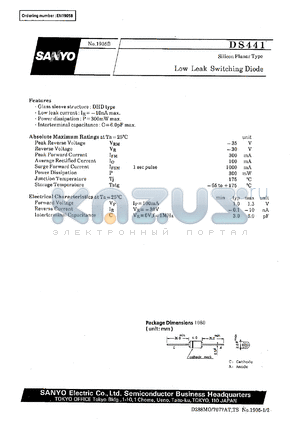 DS441 datasheet - Silicon planar type, low leak switching diode