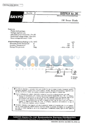 DZF8.2 datasheet - Silicon diffused junction type, 1W zener diode