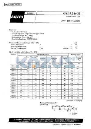 GZB2.4 datasheet - Silicon epitaxial planar type, 1W zener diode