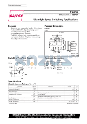 F606 datasheet - PNP epitaxial silicon transistor, high-current switching application