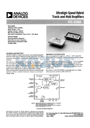 HTC-0300AG datasheet - Ultrahigh-Speed Hybrid Track-and-Hold Amplifiers