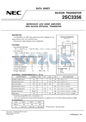 2SC3356-L datasheet - For amplify low noise and high frequency