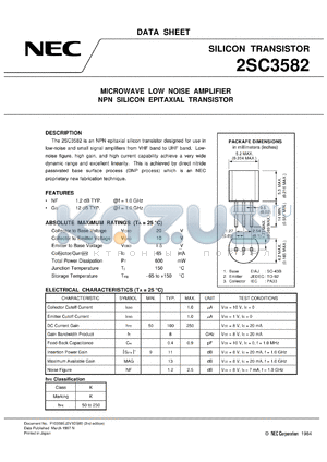 2SC3582-T datasheet - For amplify microwave and low noise.