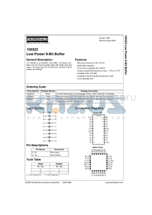 100322QIX datasheet - Low Power 9-Bit Buffer