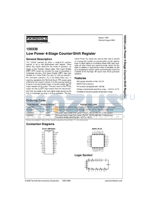 100336QIX datasheet - Low Power 4-Stage Counter/Shift Register