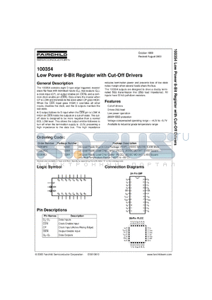 100354QCX datasheet - Low Power 8-Bit Register with Cut-Off Drivers