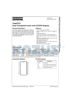 74ABT373CMTCX datasheet - Octal Transparent Latch with 3-STATE Outputs