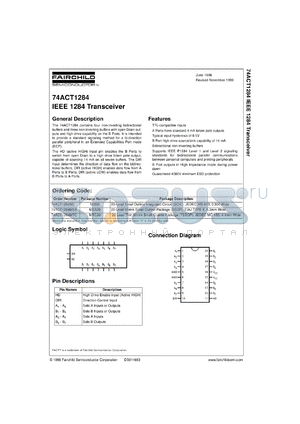 74ACT1284MSAX datasheet - IEEE1284 Transceiver