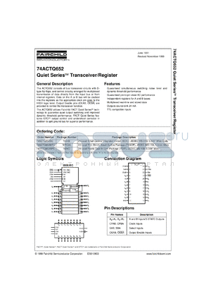 74ACTQ652CW datasheet - Quiet Series Transceiver/Register
