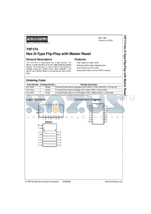 74F174SCX datasheet - Hex D-Type Flip-Flop with Master Reset