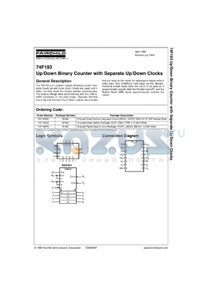 74F193SCX datasheet - Up/Down Binary Counter with Separate Up/Down Clocks