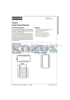 74F273SJX datasheet - Octal D-Type Flip-Flop