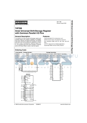 74F299SCX datasheet - Octal Universal Shift/Storage Register with Common Parallel I/O Pins