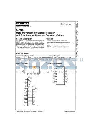 74F323CW datasheet - Octal Universal Shift/Storage Register with Synchronous Reset and Common I/O Pins