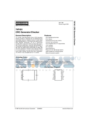 74F401SCX datasheet - CRC Generator/Checker