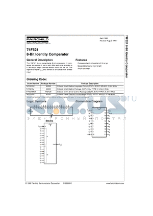 74F521MSAX datasheet - 8-Bit Identity Comparator