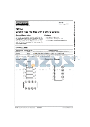 74F534SCX datasheet - Octal D-Type Flip-Flop with 3-STATE Outputs