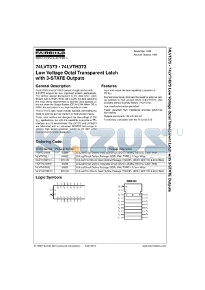 74LVT373WMX datasheet - Low Voltage Octal Transparent Latch with 3-STATE Outputs