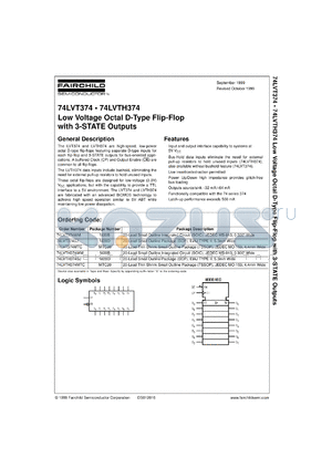 74LVT374WMX datasheet - Low Voltage Octal D-Type Flip-Flop with 3-STATE Outputs