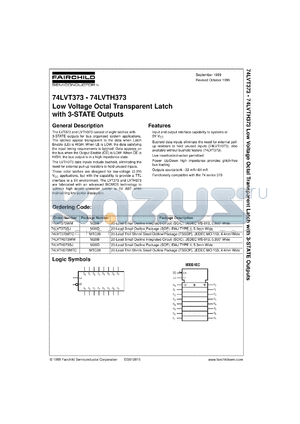 74LVTH373WMX datasheet - Low Voltage Octal Transparent Latch with 3-STATE Outputs