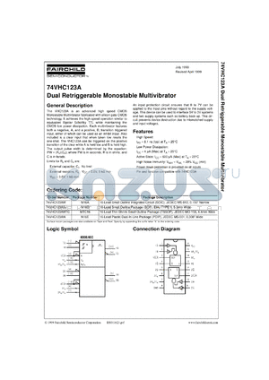 74VHC123AMSCX datasheet - Dual Retriggerable Monastable Multivibrator
