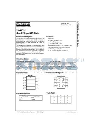 74VHC32MX datasheet - Quad 2-Input OR Gate