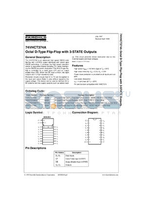 74VHCT374AMX datasheet - Octal D-Type Flip-Flop with 3-STATE Outputs