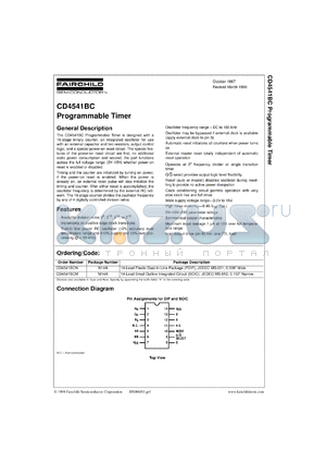 CD4541BCN8 datasheet - Programmable Timer