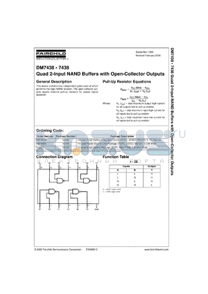 DM7438MX datasheet - Quad 2-Input NAND Buffer with Open-Collector Outputs