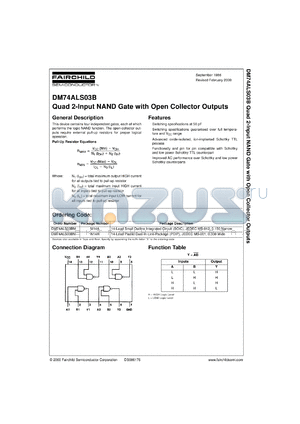 DM74ALS03BCW datasheet - Quad 2-Input NAND Gates with Open Collector Outputs