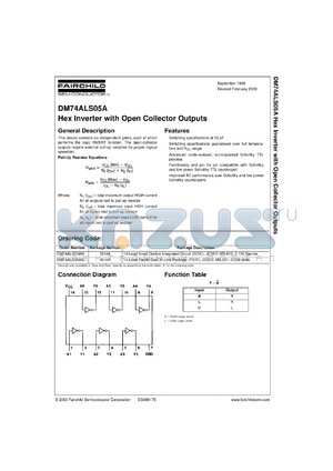 DM74ALS05AM datasheet - Hex Inverters with Open Collector Outputs