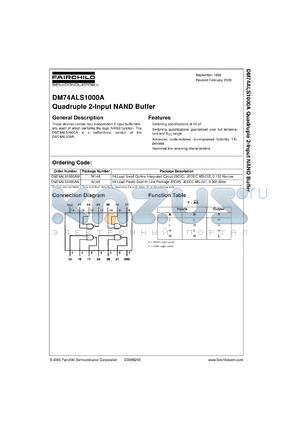 DM74ALS1000AMX datasheet - Quadruple 2-Input NAND Buffer