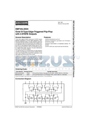 DM74ALS534WMX datasheet - Octal D-Type Edge-Triggered Flip-Flop with 3-STATE Outputs