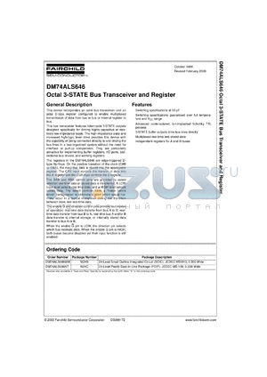 DM74ALS646WMX datasheet - Octal 3-STATE Bus Transceiver and Register