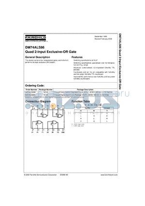 DM74ALS86MX datasheet - Quad 2-Input Exclusive-OR Gate