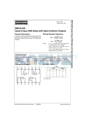 DM74LS09MX datasheet - Quad 2-Input AND Gate with Open-Collector Outputs