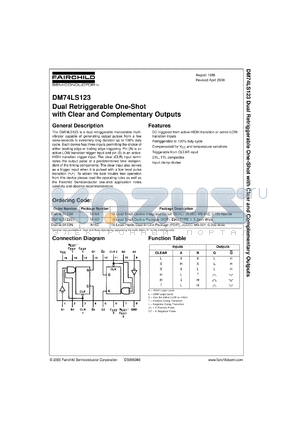 DM74LS123CW datasheet - Dual Retriggerable One-Shot With Clear and Complementary Outputs