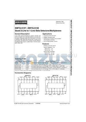 DM74LS157MX datasheet - Quad 2-to-1 Line Data Selector/Multiplexer