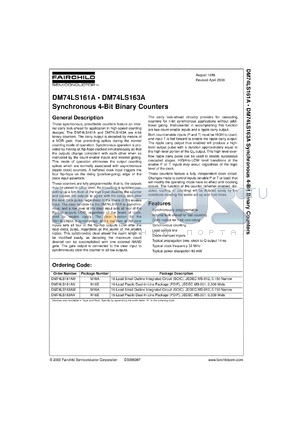 DM74LS163AMX datasheet - Synchronous 4-Bit Binary Counter with Synchronous Clear