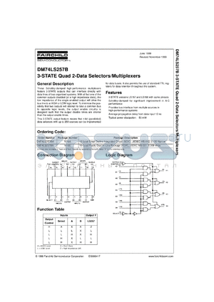 DM74LS257BCW datasheet - 3-STATE Quad 2-Data Selector/Multiplexer