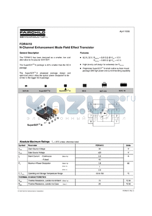 FDR4410 datasheet - N-Channel Enhancement Mode Field Effect Transistor [Not recommended for new designs]