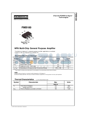 FMB100 datasheet - NPN Multi-Chip General Purpose Amplifier