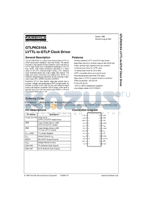 GTLP6C816APMTC datasheet - LVTTL-to-GTLP Clock Driver