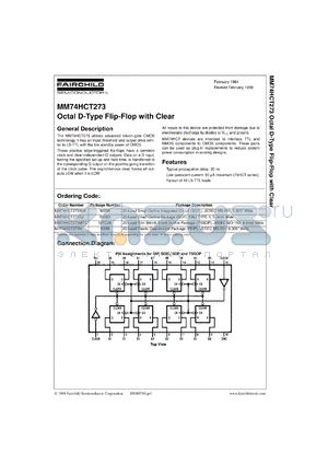 MM74HCT273WMX datasheet - Octal D Flip-Flop with Clear