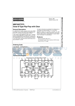 MM74HCT273SJX datasheet - Octal D Flip-Flop with Clear