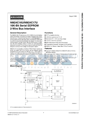 NM24C16UEM8X datasheet - 16K-bit Serial EEPROM 2-Wire Bus Interface