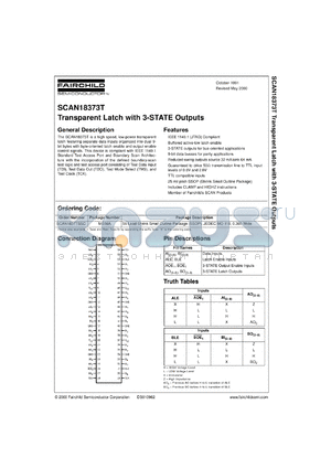 SCAN18373TSSC datasheet - Transparent Latch with 3-STATE Outputs